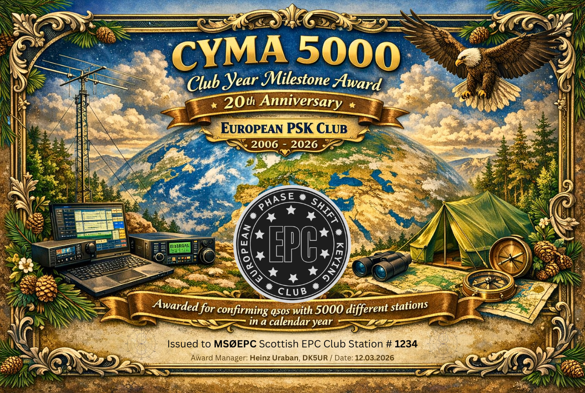 CYMA 5000 award certificate