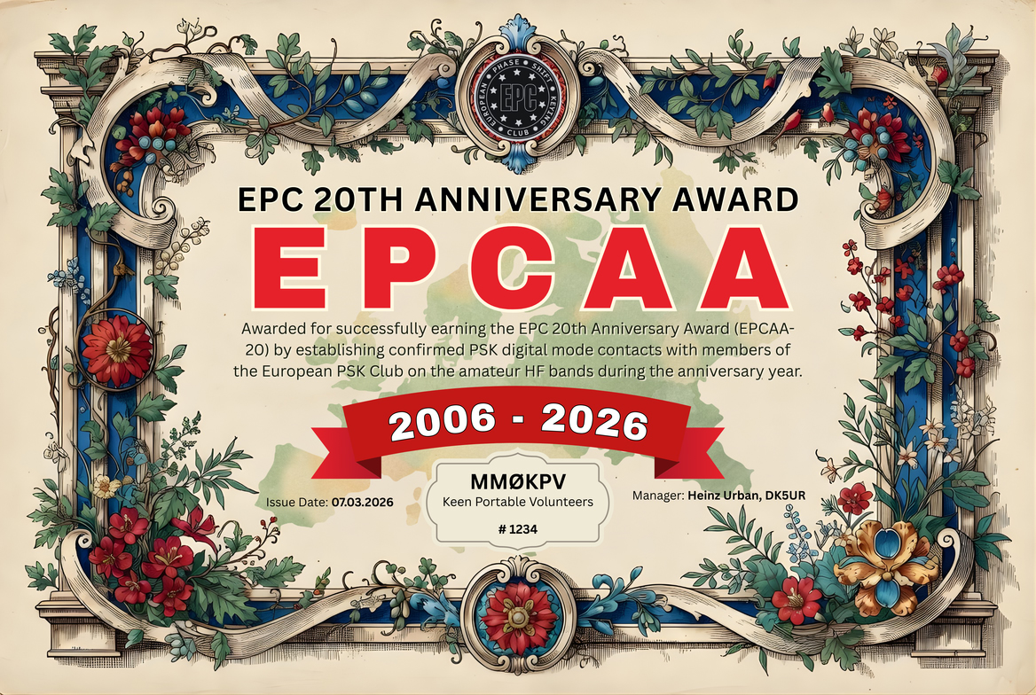 EPCAA-20 Award Certificate