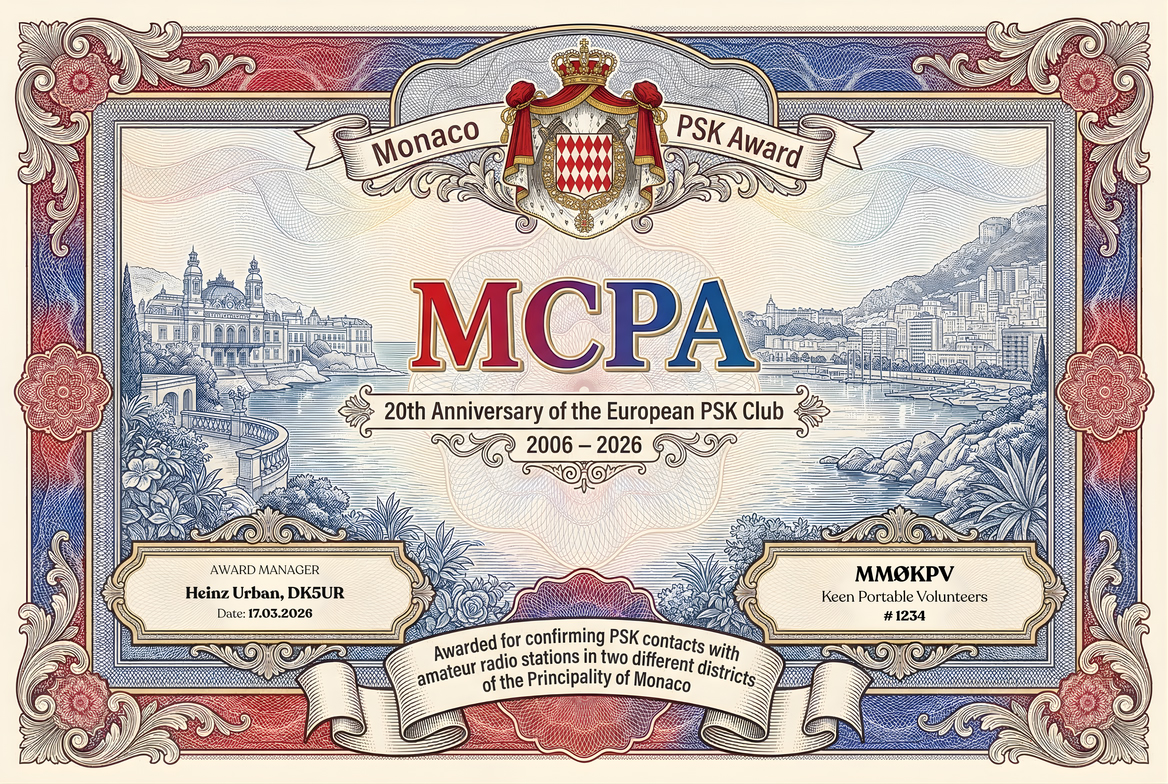 MCPA Award Certificate